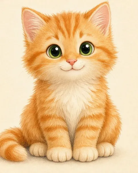 Michu, un gatito naranja atigrado, sentado y sonriendo.